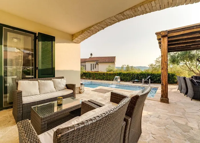 Villa New With Swimming Pool, Olive Grove And Sea View By Traveler Tourist Agency Krk Id 2201 Brzac